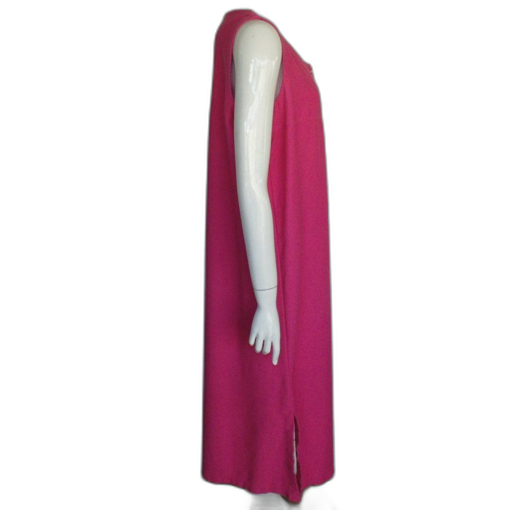 TROPICAL ESCAPE Swim Cover, L, Bold Pink, Zipper front, Sleeveless, Long - Picture 6 of 10